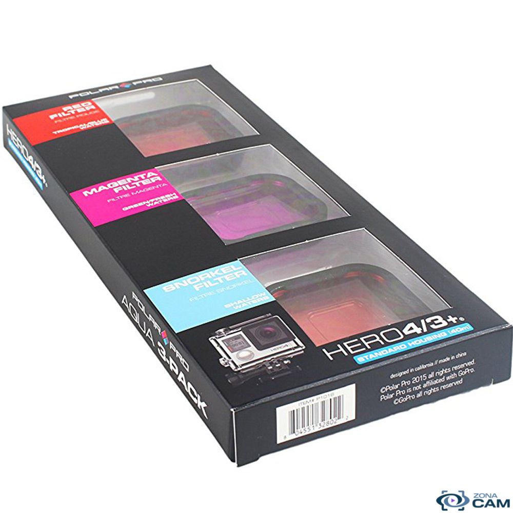 PolarPro Aqua series Pack filtros buceo rojo GoPro